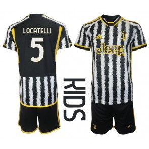 Maillot de foot Juventus Manuel Locatelli #5 Domicile enfant 2023-24 Manches Courte (+ pantalon court)